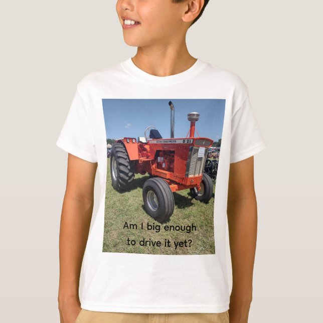 T-shirt Kids' tractor T-shirt, "Am I big enough to drive" (Devant)