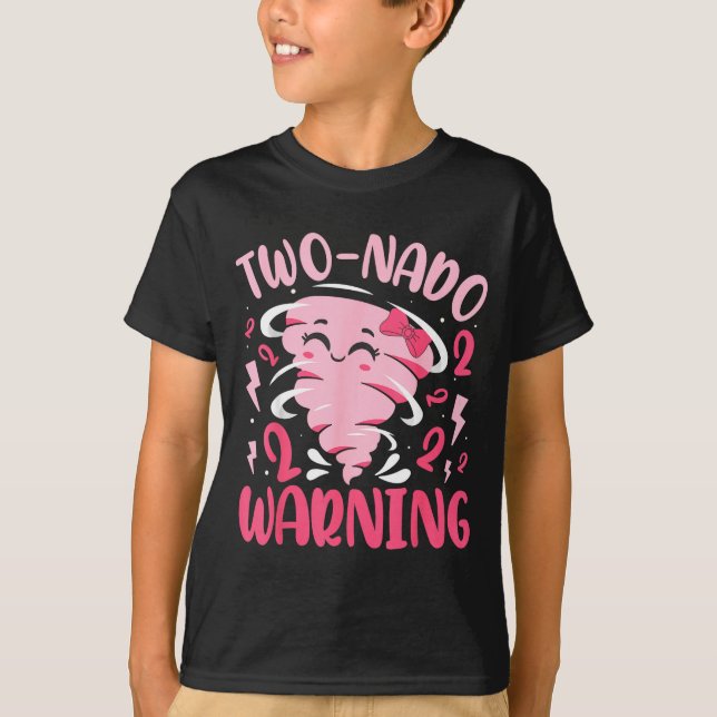 T-shirt Kids Two-nado Warning 2nd Birthday Nk Tornado Birt (Devant)