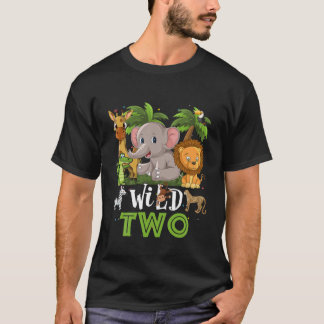 T-shirt Kids Two Of The Wild Zoo Birthday Safari Jungle An