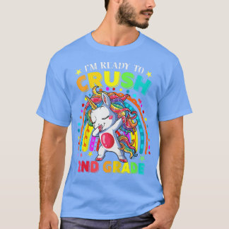T-shirt Kids Unicorn I'm Ready to Crush 2nd Grade Back To 