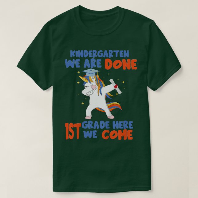 T-shirt Kids Unicorn Kindergarten Done Graduated Kindergar (Design devant)