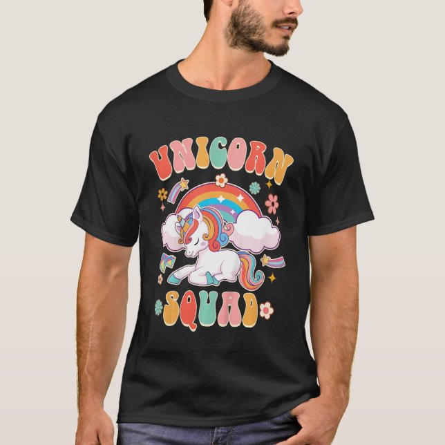 T-shirt Kids Unicorn Squad Rainbow Magical Unicorn  Baby G (Devant)