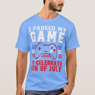 T-shirt Kids Video Game 4th Of July Gamer American Flag