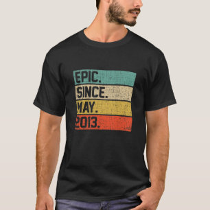T-shirt Kids Vintage Boys Girls 9Th Birthday Epic Since Ma