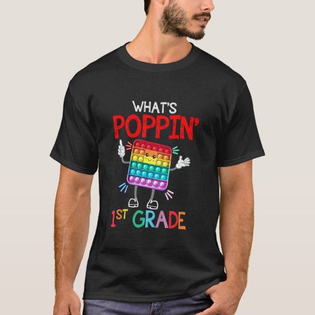 T-shirt Kids What's Poppin's First Grade Sensory Fid (Devant)