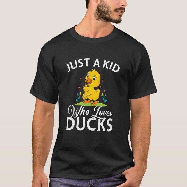 T-shirt Kids  Yellow Rubber Duck Just A Kid Who Loves Duck (Devant)