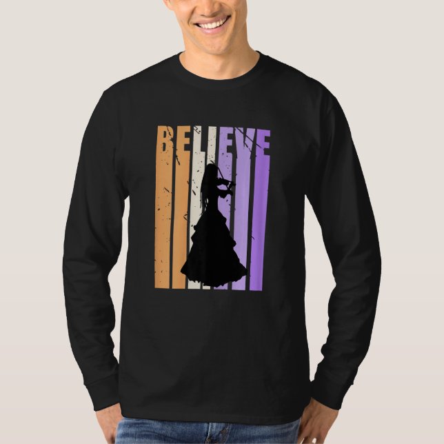 T-shirt Kids Youth Retro Violin Believe Practice Plays The (Devant)