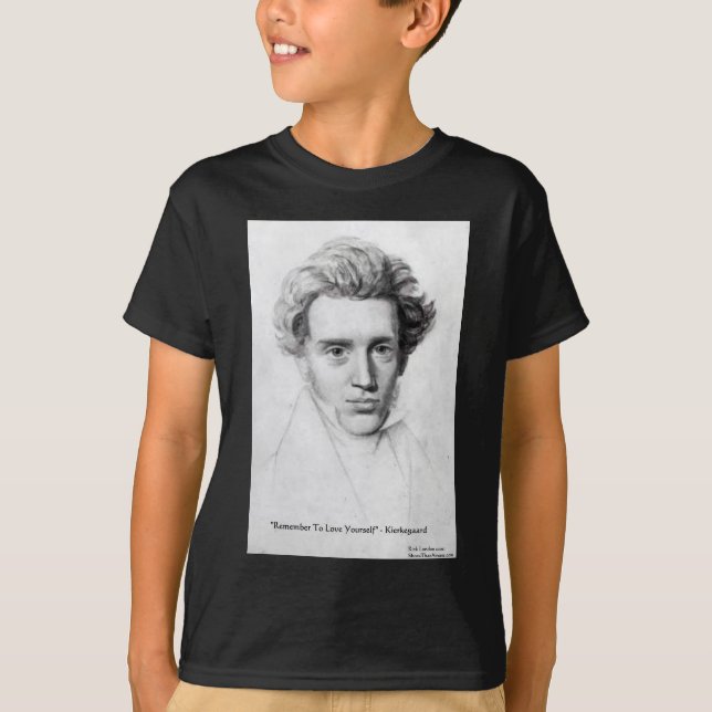 T-shirt Kierkegaard "S'aimer soi-même" Cadeaux de citation (Devant)