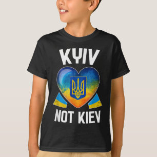 T-shirt Kiev Pas Kiev _ Drapeau ukrainien Coeur Soutenez l