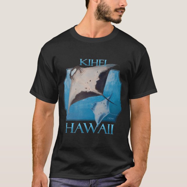 T-shirt Kihei Hawaii Manta Rays Sea Rays Ocean (Devant)