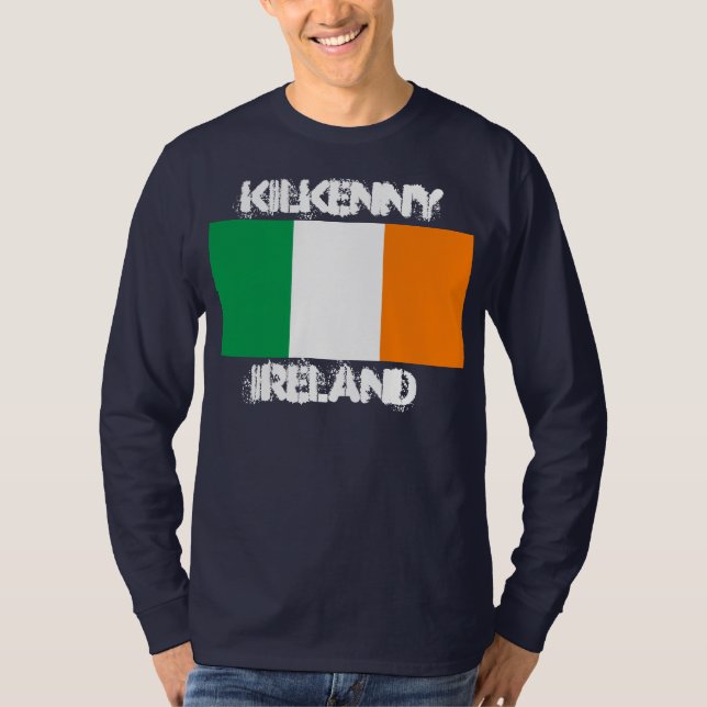 T-shirt Kilkenny, Irlande avec drapeau irlandais (Devant)