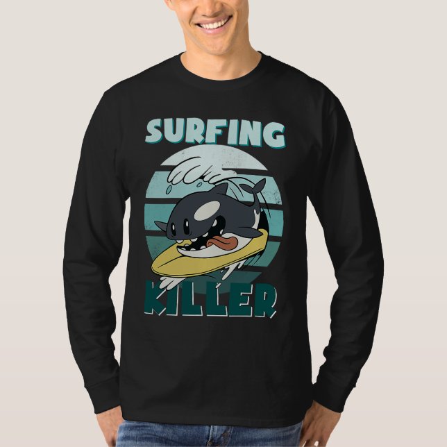T-shirt Killerwal Surf Ocean  Men's Boys Children's Orca (Devant)