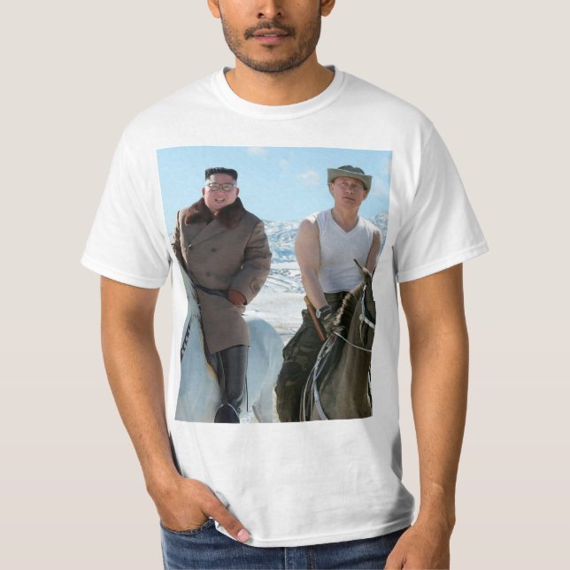 T-shirt Kim Jong Un & Poutine à cheval (Devant)