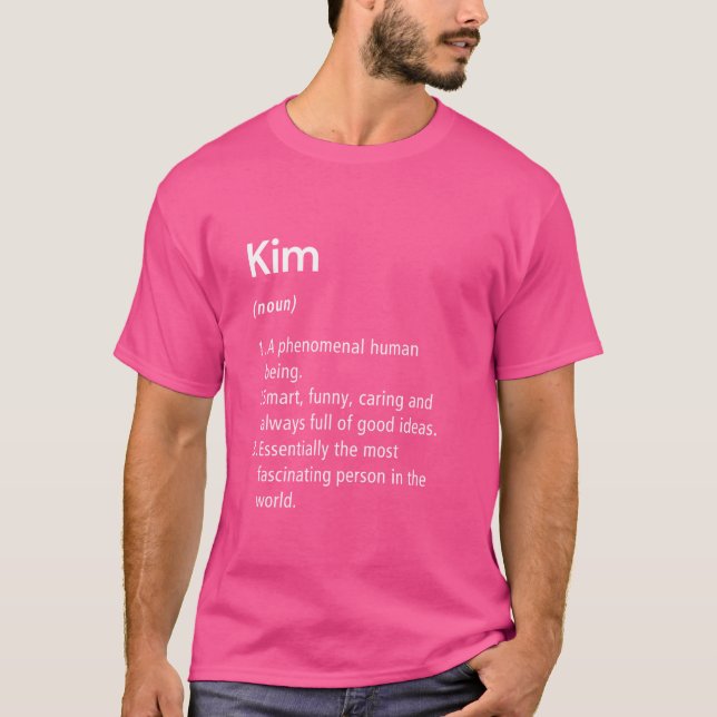T-shirt Kim Nom Définition Drôle Dictionnaire (Devant)