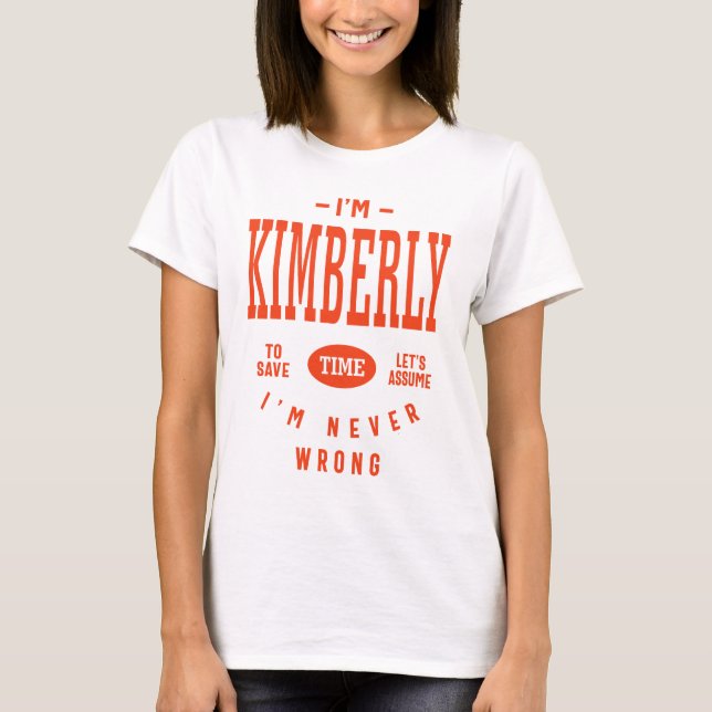 T-shirt Kimberly Nom personnalisé Cadeau d'anniversaire (Devant)
