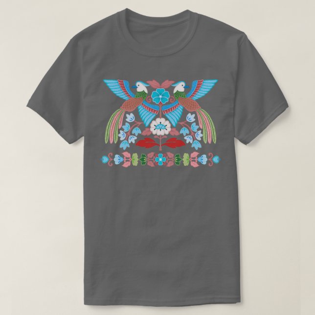 T-shirt Kimono Birds cobalt (Design devant)