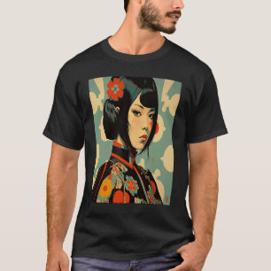 T-shirt Kimono Geisha Femme Japonaise Retro Vintage Samura