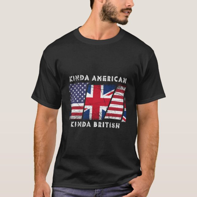 T-shirt Kinda América Kinda double nationalité britannique (Devant)