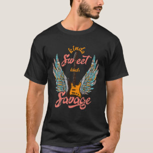 T-shirt Kinda Sweet Kinda Savage Angel Ailes Guit électriq