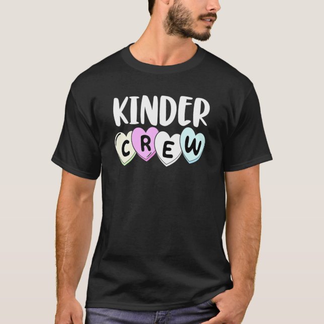 T-shirt Kinder Crew Heart Kindergarten Enseignant Retour À (Devant)