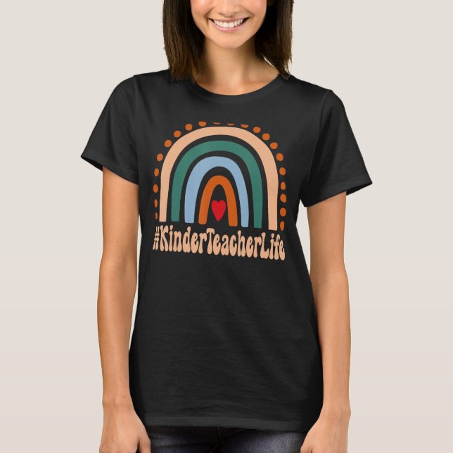T-shirt Kinder Enseignant Rainbow Jour d'appréciation Bonj (Devant)