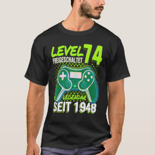 T-shirt Kinder Level 74 Jahre Geburtstags Junge Gamer 1948