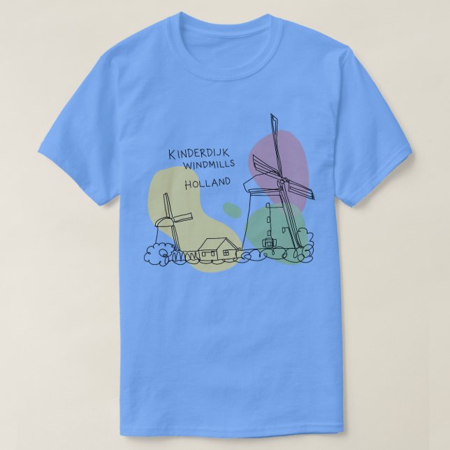 T-shirt Kinderdijk Windmills Holland 1 (Design devant)