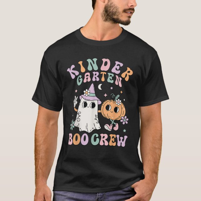 T-shirt Kindergarten Boo Crew Halloween Floral Ghost Kinde (Devant)