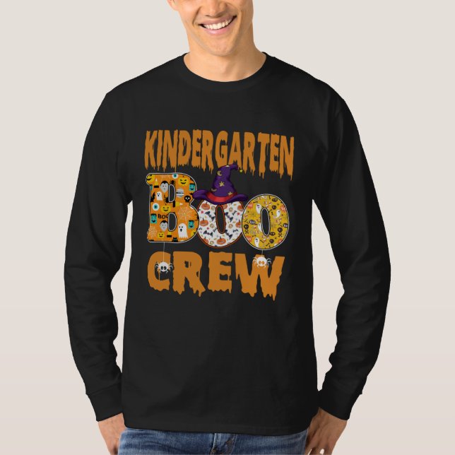 T-shirt Kindergarten Boo Crew Teacher Halloween (Devant)