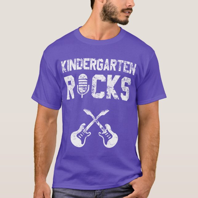 T-shirt Kindergarten Grade Rocks Backo School Boy Girl gir (Devant)