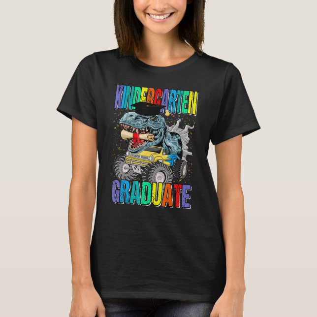 T-shirt Kindergarten Graduate Monster Truck Dinosaur Gradu (Devant)