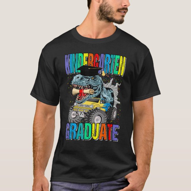 T-shirt Kindergarten Graduate Monster Truck Dinosaur Gradu (Devant)