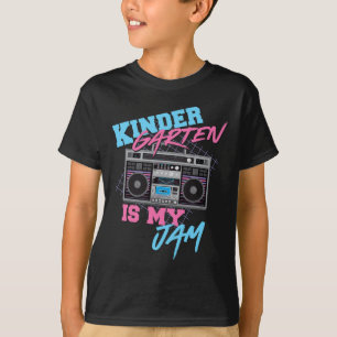 T-shirt Kindergarten Is My Jam - Enseignant Boombox Vintag