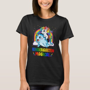 T-shirt Kindergarten Magique Unicorn équitation Narwhal Re