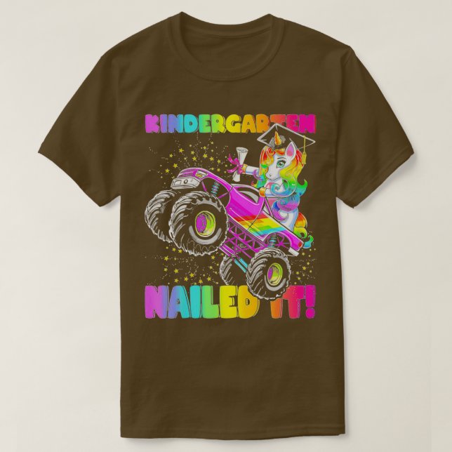 T-shirt Kindergarten Nailed It Unicorn Monster Truck 2 (Design devant)