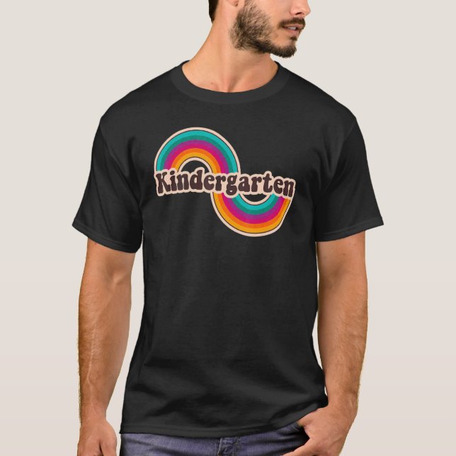 T-shirt Kindergarten Retro Rainbow Cute Kinder Retour À Sc (Devant)