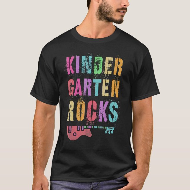 T-shirt Kindergarten Rocks Étudiants Étudiants Équipage Ro (Devant)