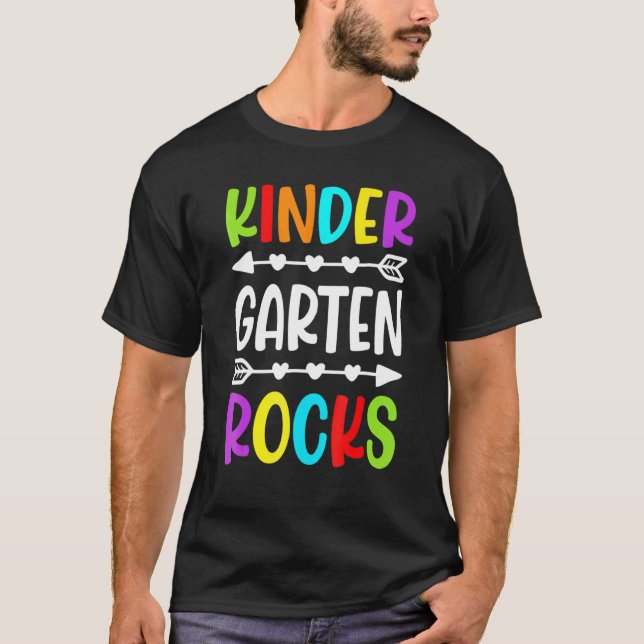 T-shirt Kindergarten Rocks Étudiants Étudiants Équipage Ro (Devant)