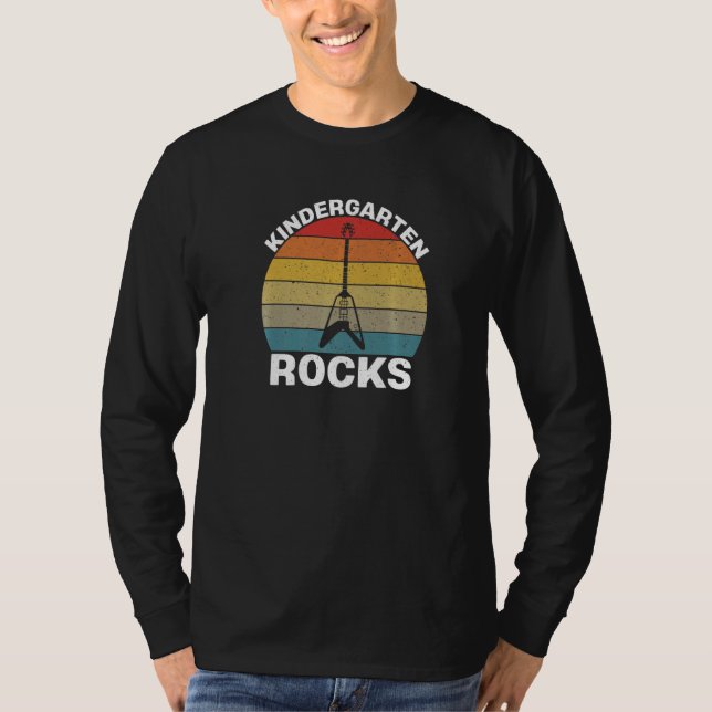 T-shirt Kindergarten Rocks With Guitar Back To School Boys (Devant)