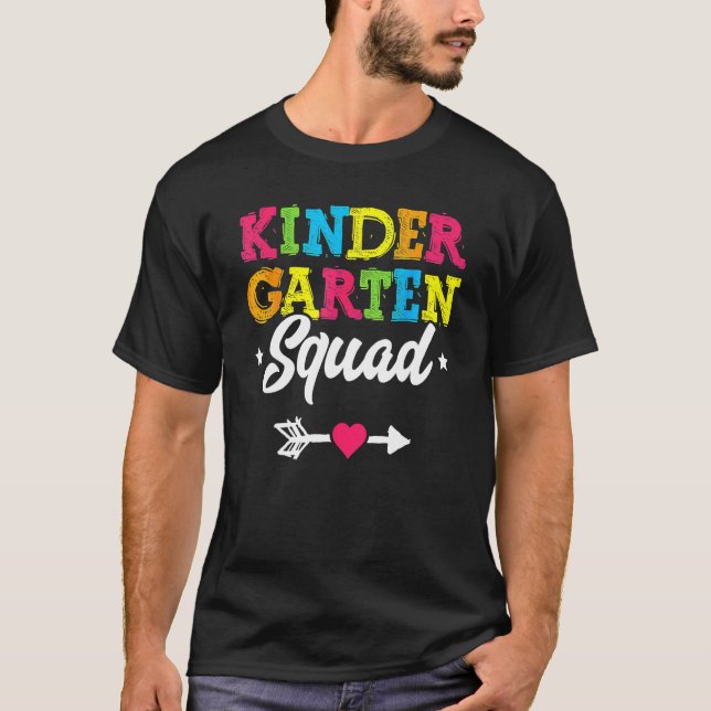 T-shirt Kindergarten Squad  Teacher Student Kid Back To Sc (Devant)