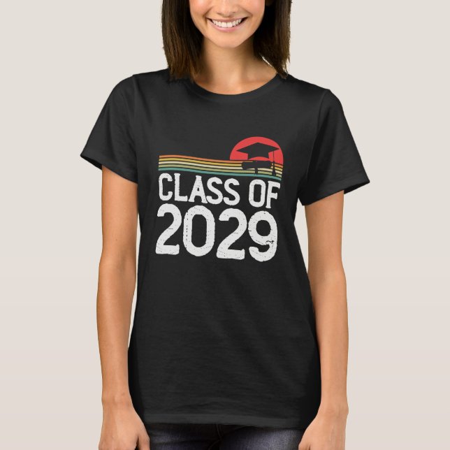 T-shirt Kindergarten To Graduation Retro Class Of 2029 Gro (Devant)