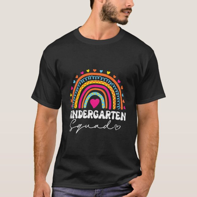 T-shirt Kindergen Rainbow Teacher Team Kinder Squad (Devant)