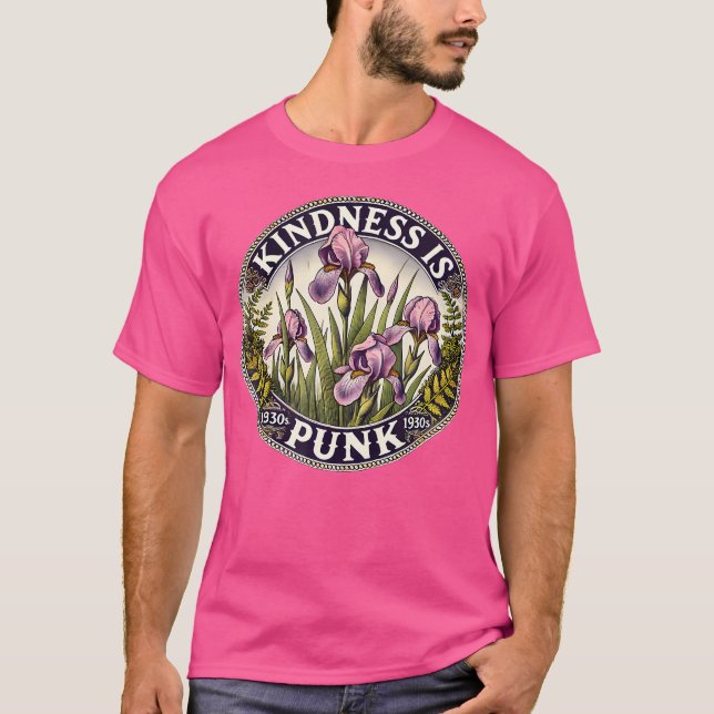 T-shirt Kinding Art Punk Purple Iris Fleur Artwork (Devant)