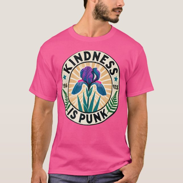 T-shirt Kinding Art Punk Purple Iris Fleur Artwork (Devant)
