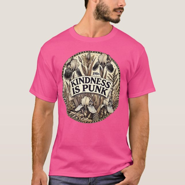 T-shirt Kinding Art Punk Purple Iris Fleur Artwork (Devant)
