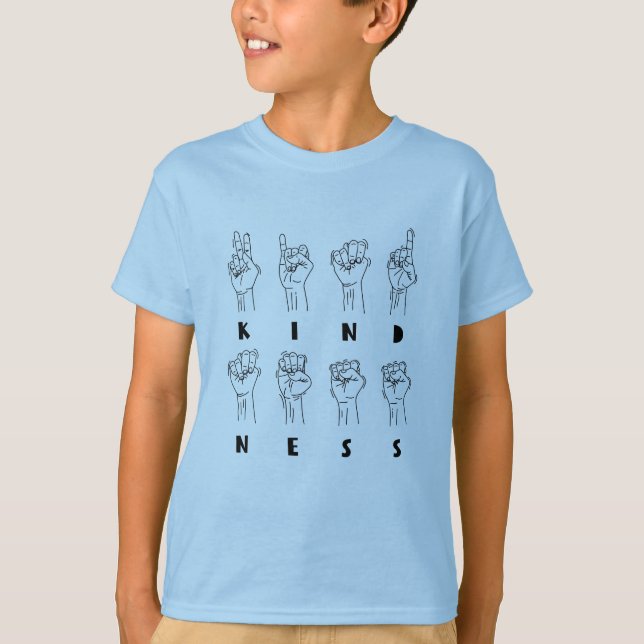 T-shirt Kindness, American Sign Language ASL - GraphicLove (Devant)