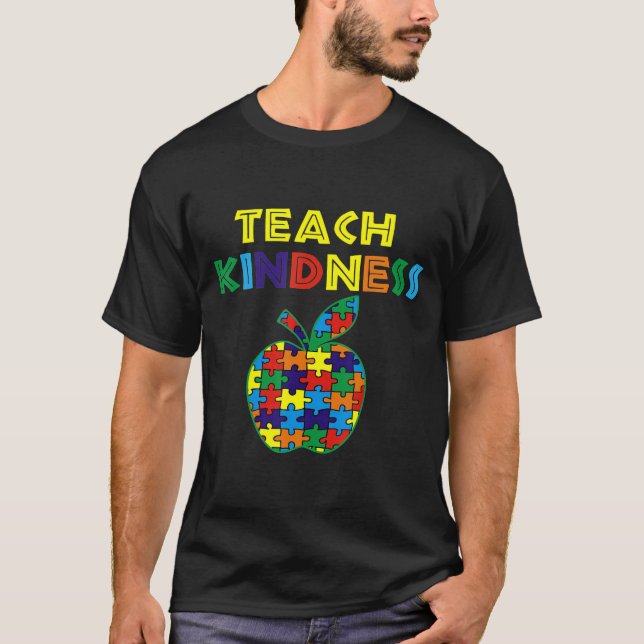 T-shirt Kindness Apple Puzzle Autistic Teach Cadeau (Devant)