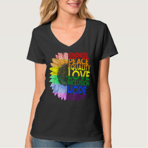 T-shirt Kindness Equality Love Lgbt Rainbow Pride Drapeau 