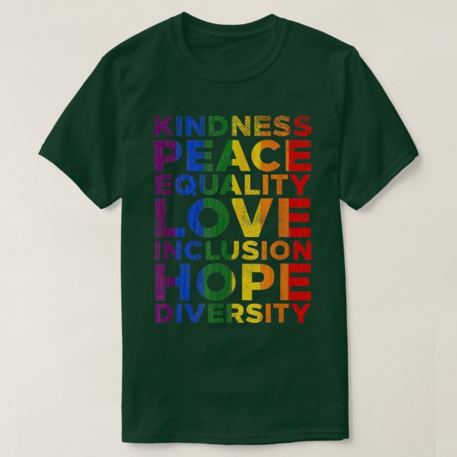 T-shirt Kindness Equality Love LGBTQ Genderfluide Drapeau  (Design devant)