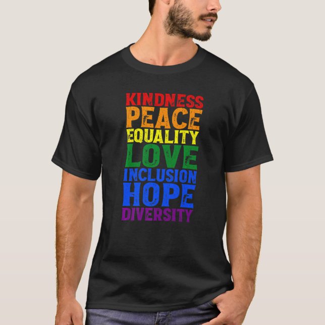 T-shirt Kindness Human Rights Peace Lgbt Gay Lesbian Right (Devant)